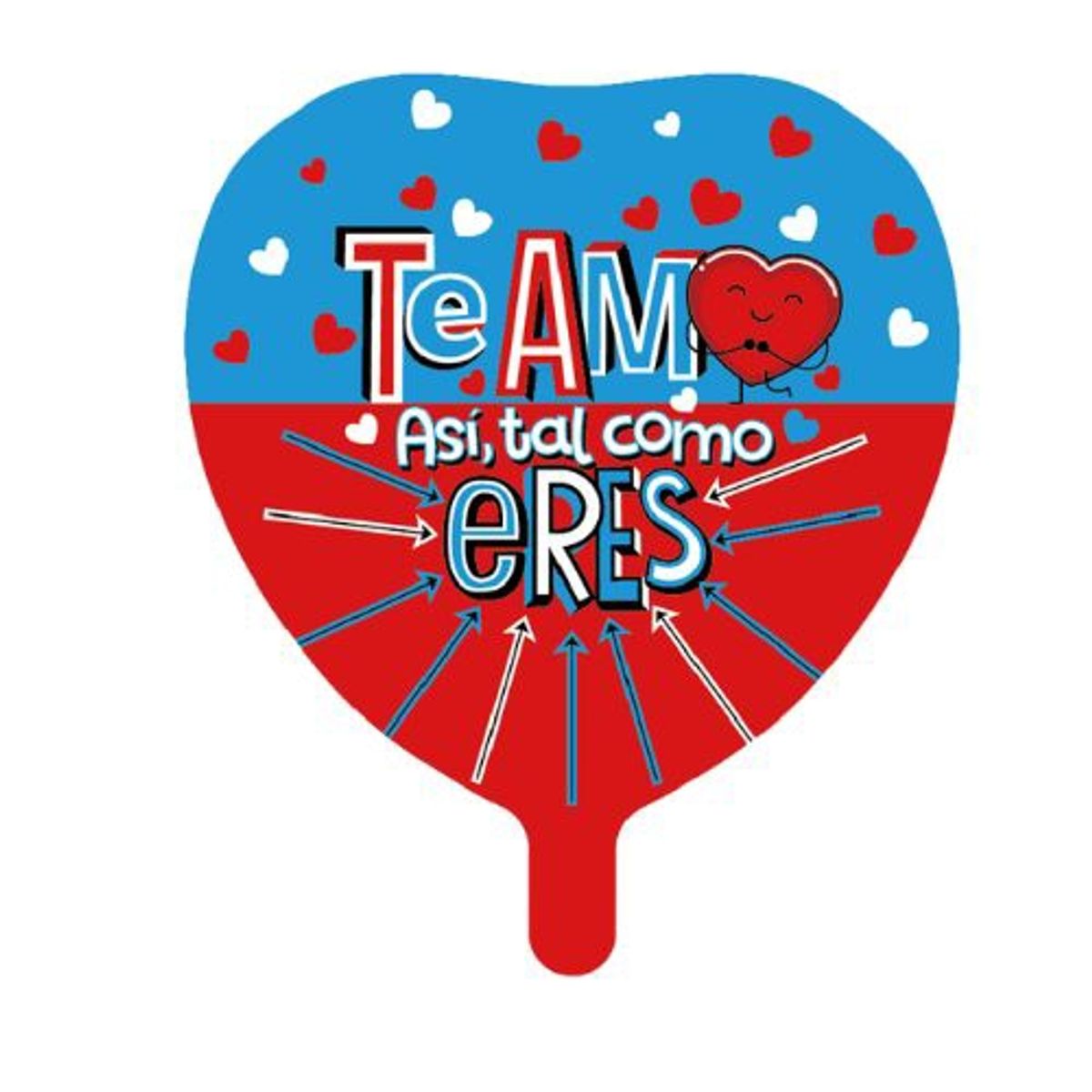 GENERICO - Globo Te Amo Asi Tal Como Eres Celeste Rojo