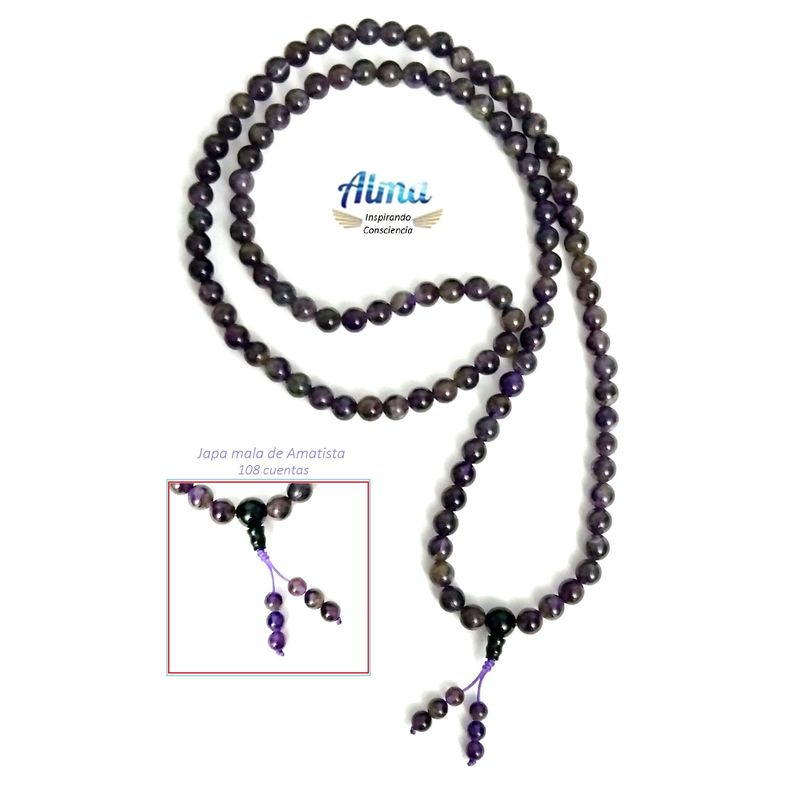 GENERICO - Japa Mala 108 cuentas (collar) con cuarzo Amatista