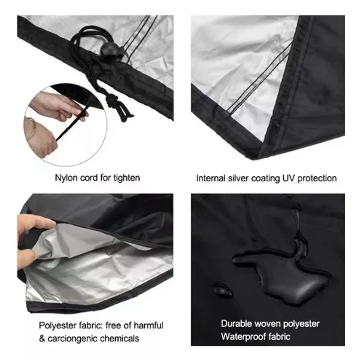 EVERSO - Cubre Parrilla Impermeable Alta Resistencia Funda Protección Negro L