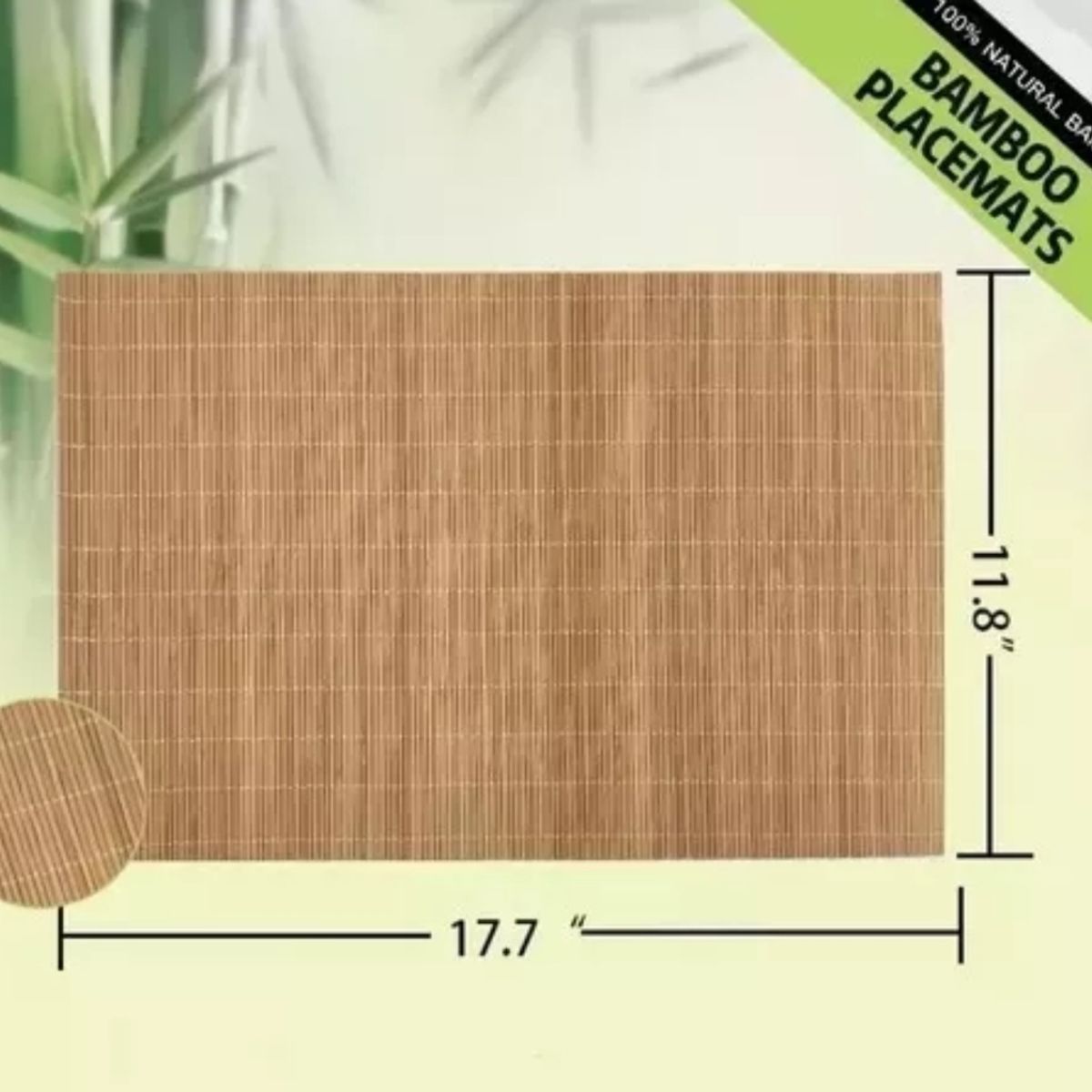 GENERICO - Individuales De Bambú Para Sushi, Estilo Japonés 4 Unidades