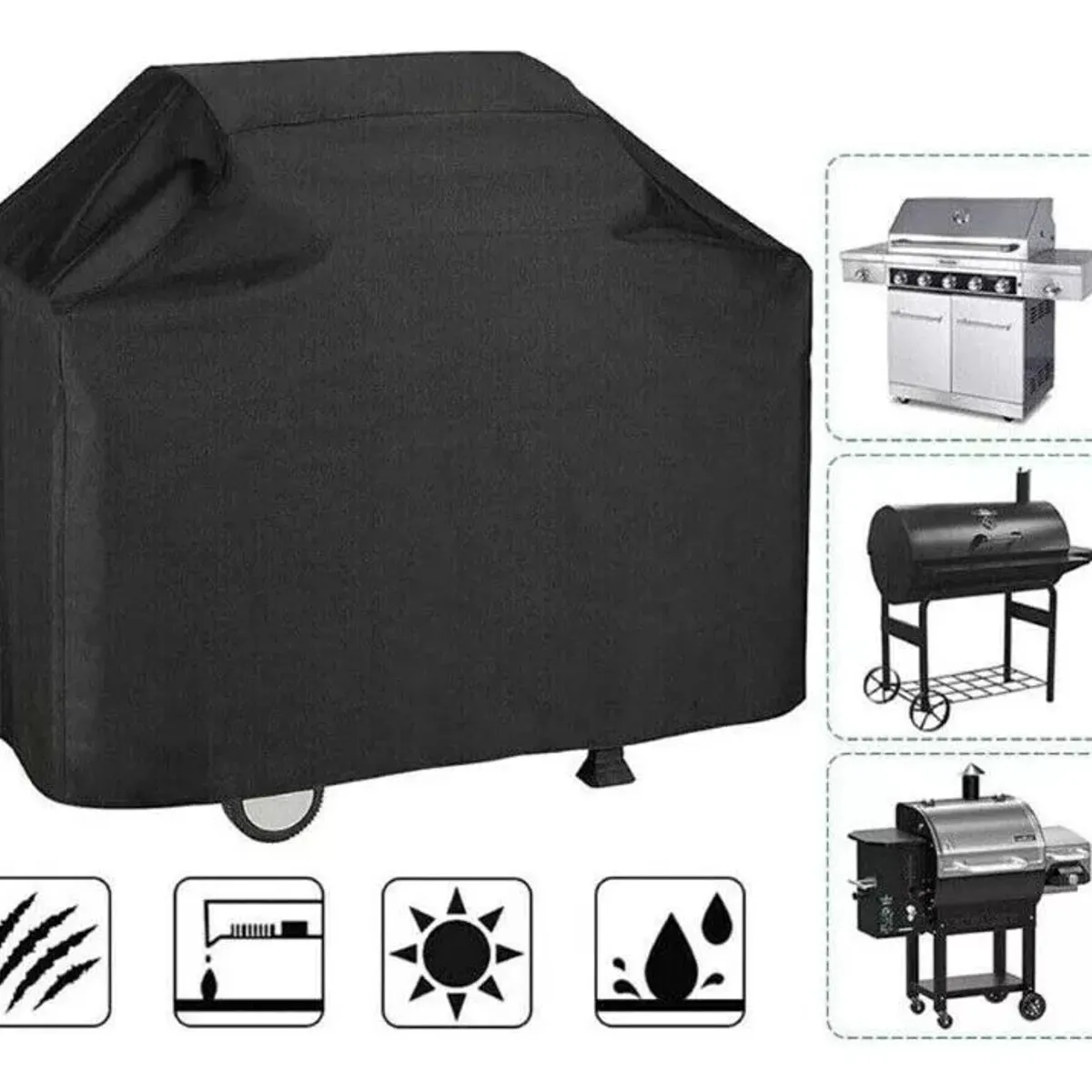 EVERSO - Cubre Parrilla Impermeable Alta Resistencia Funda Protección Negro S