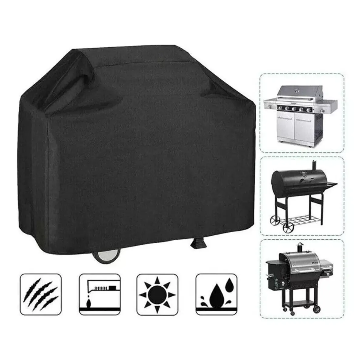 EVERSO - Cubre Parrilla Impermeable Alta Resistencia Funda Protección Negro S