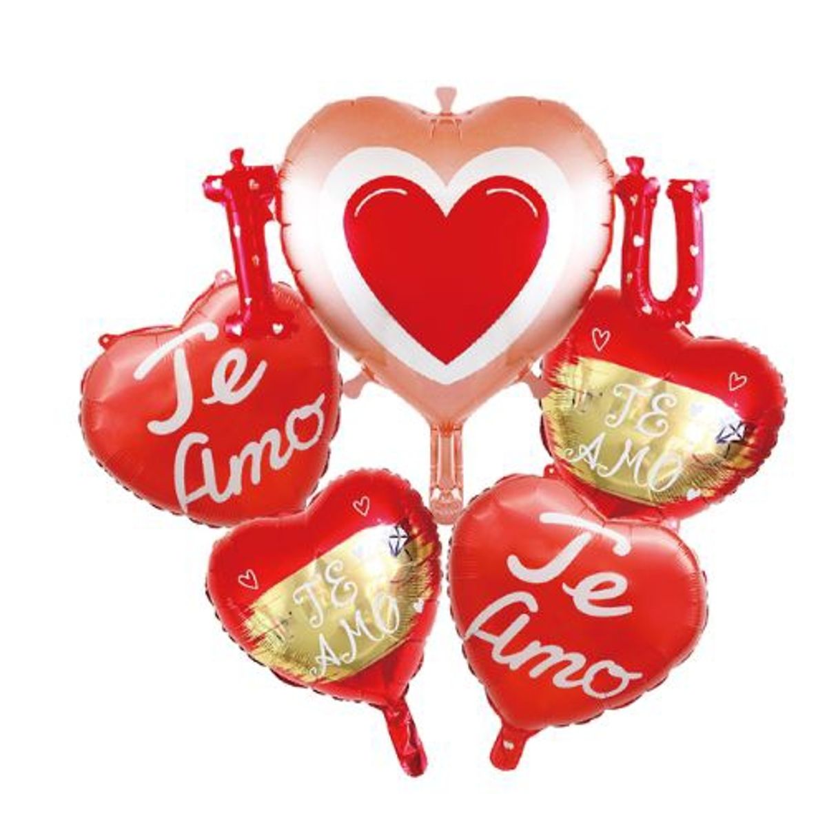 GENERICO - Globo Latex Diseño Corazones Te Amo 5 Unidades