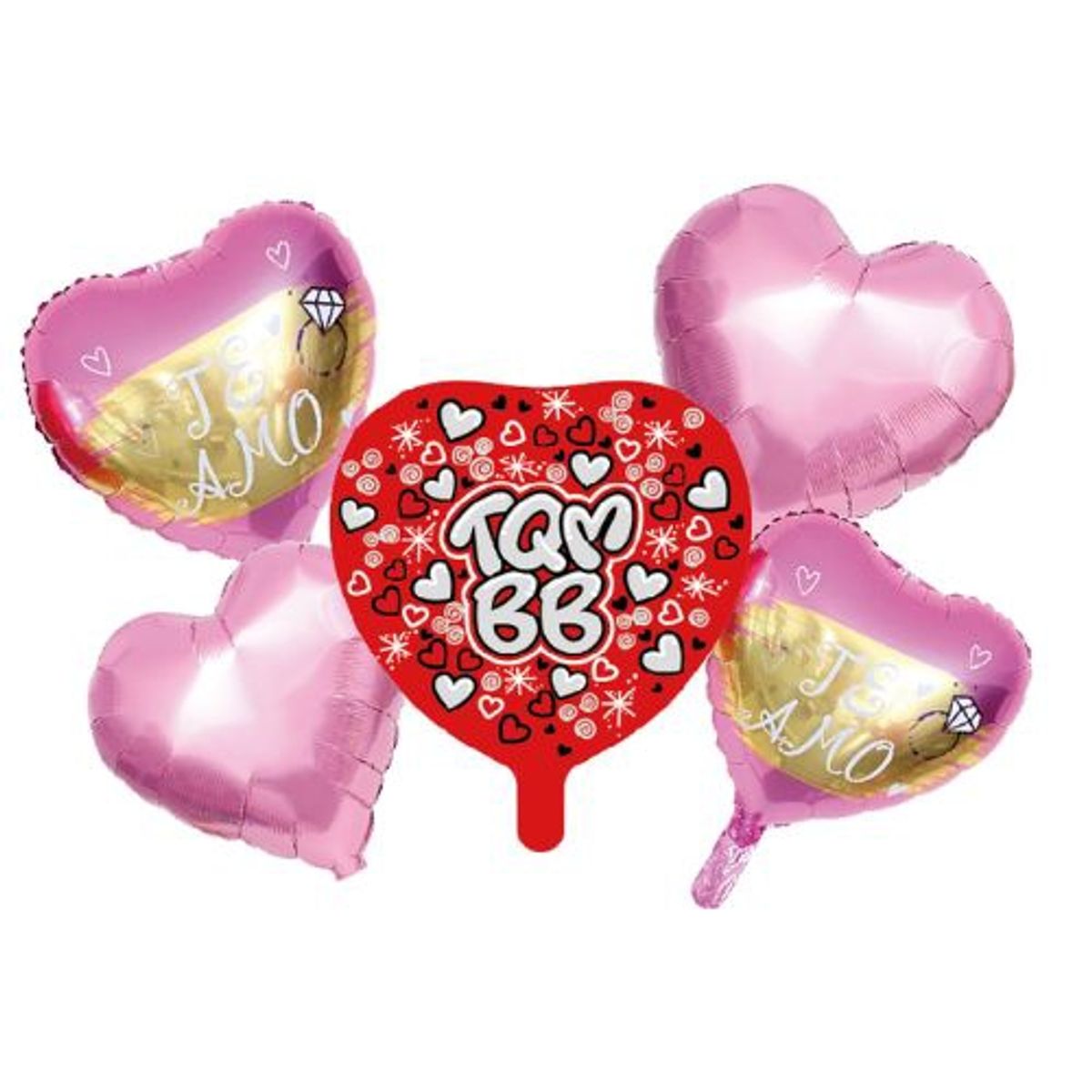 GENERICO - Globos Latex Tqm Bb Te Amo Rojo Rosa