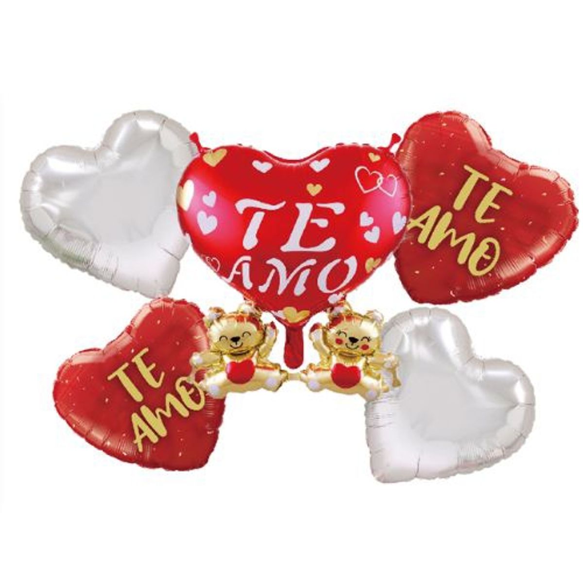 GENERICO - Globos Latex Forma Corazon Blanco Rojo Te Amo