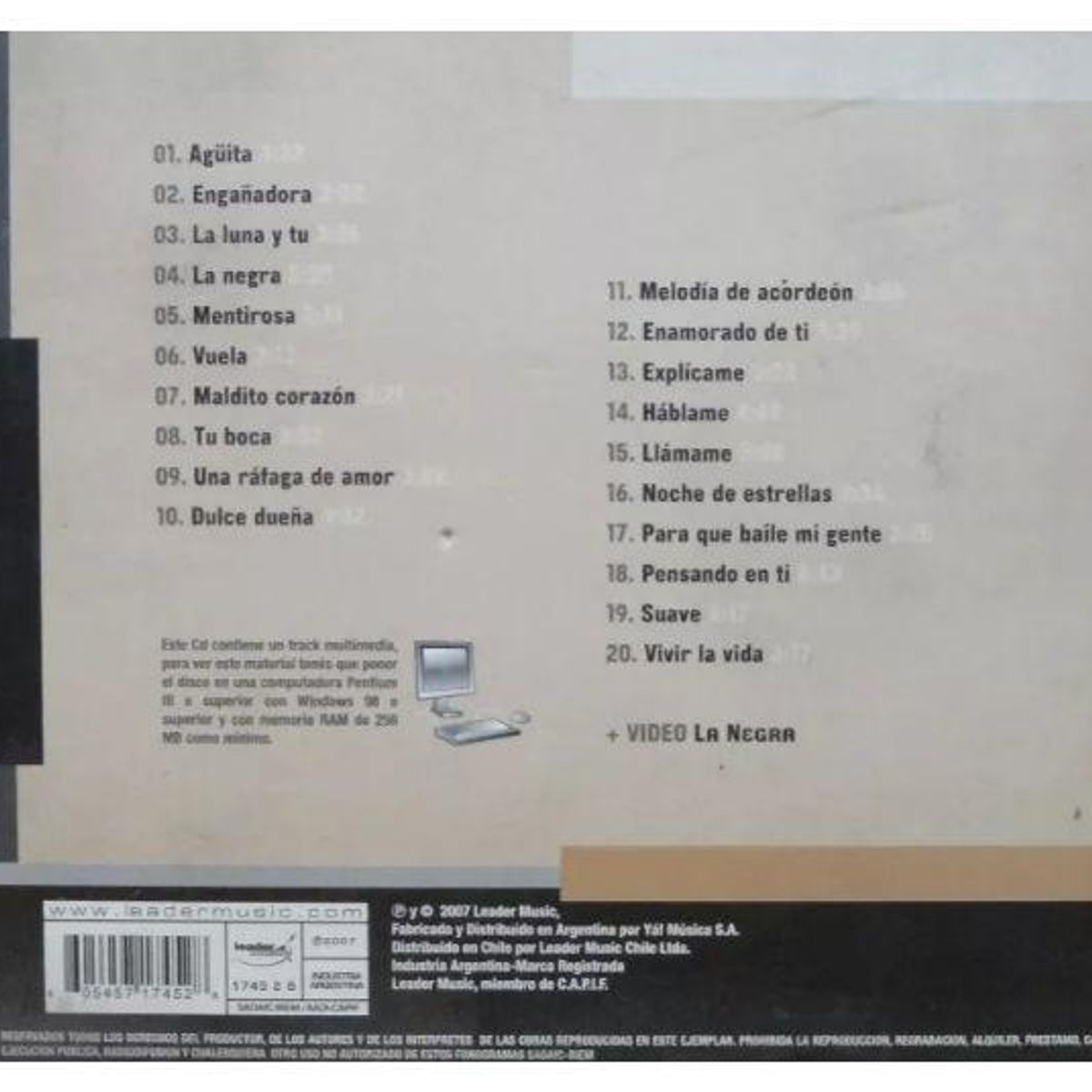 HITWAY MUSIC - RAFAGA - 20 GRANDES EXITOS - CD HITWAY MUSIC