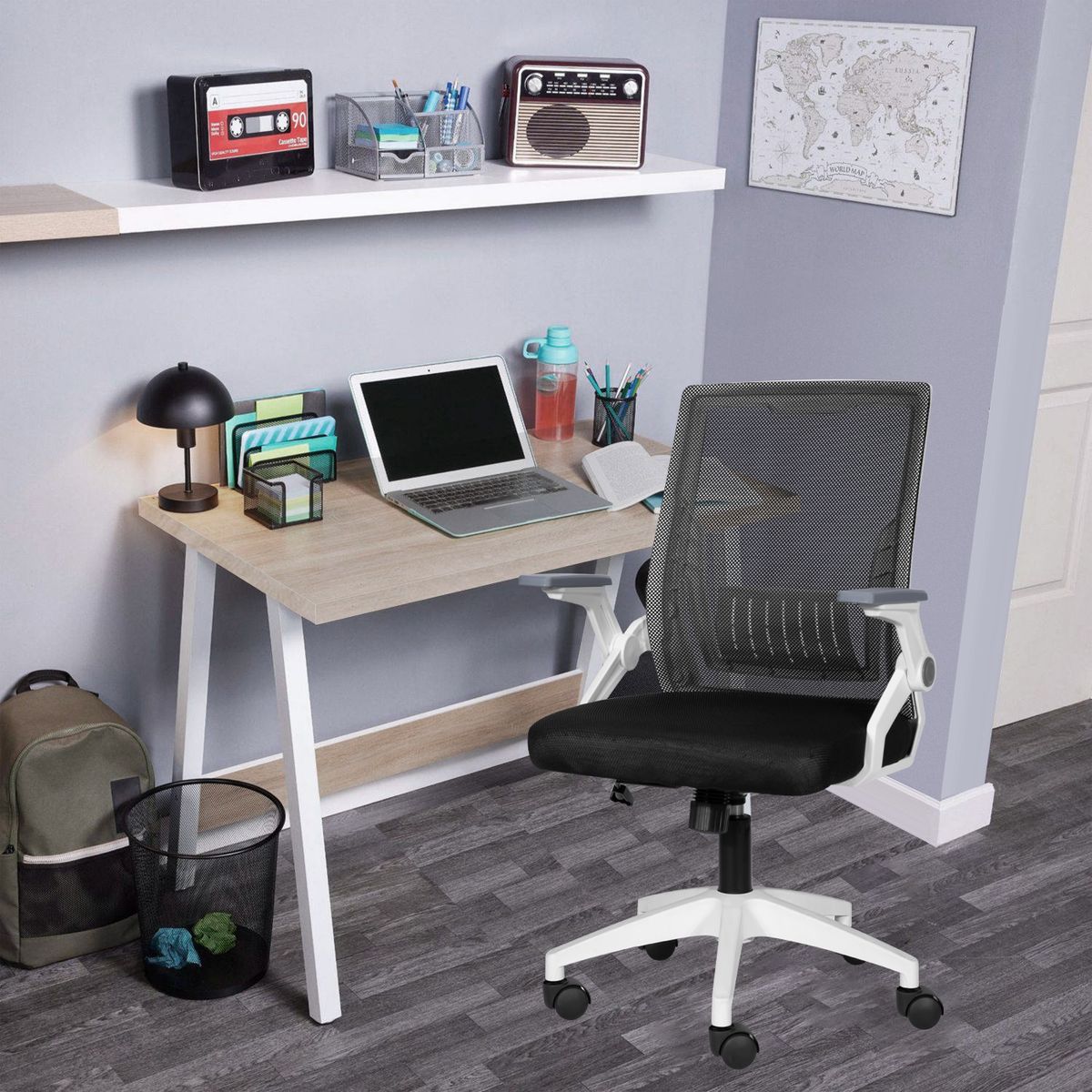 VIDITA - Escritorio 100x58x75cm Blanco y Oak