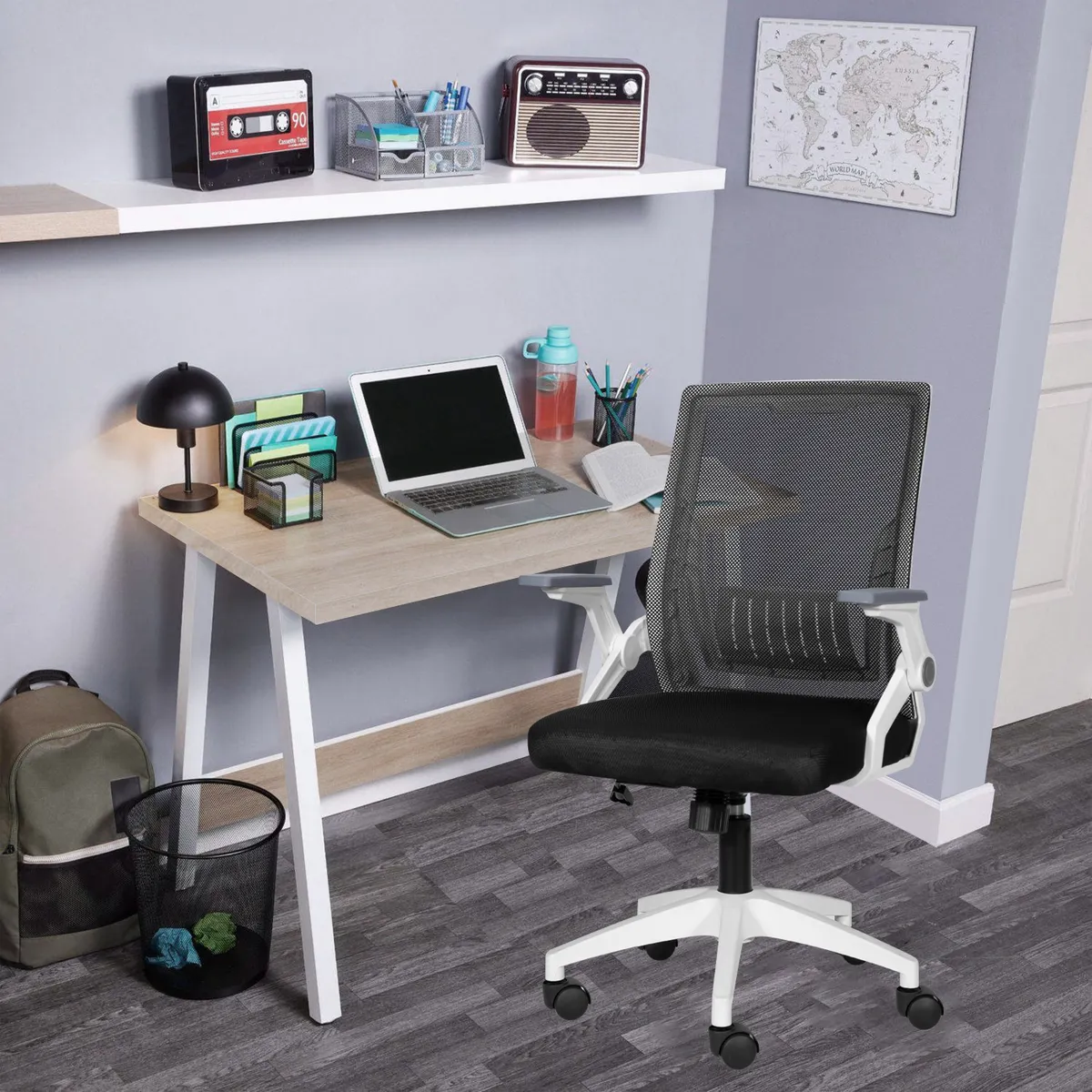 VIDITA - Escritorio 100x58x75cm Blanco y Oak