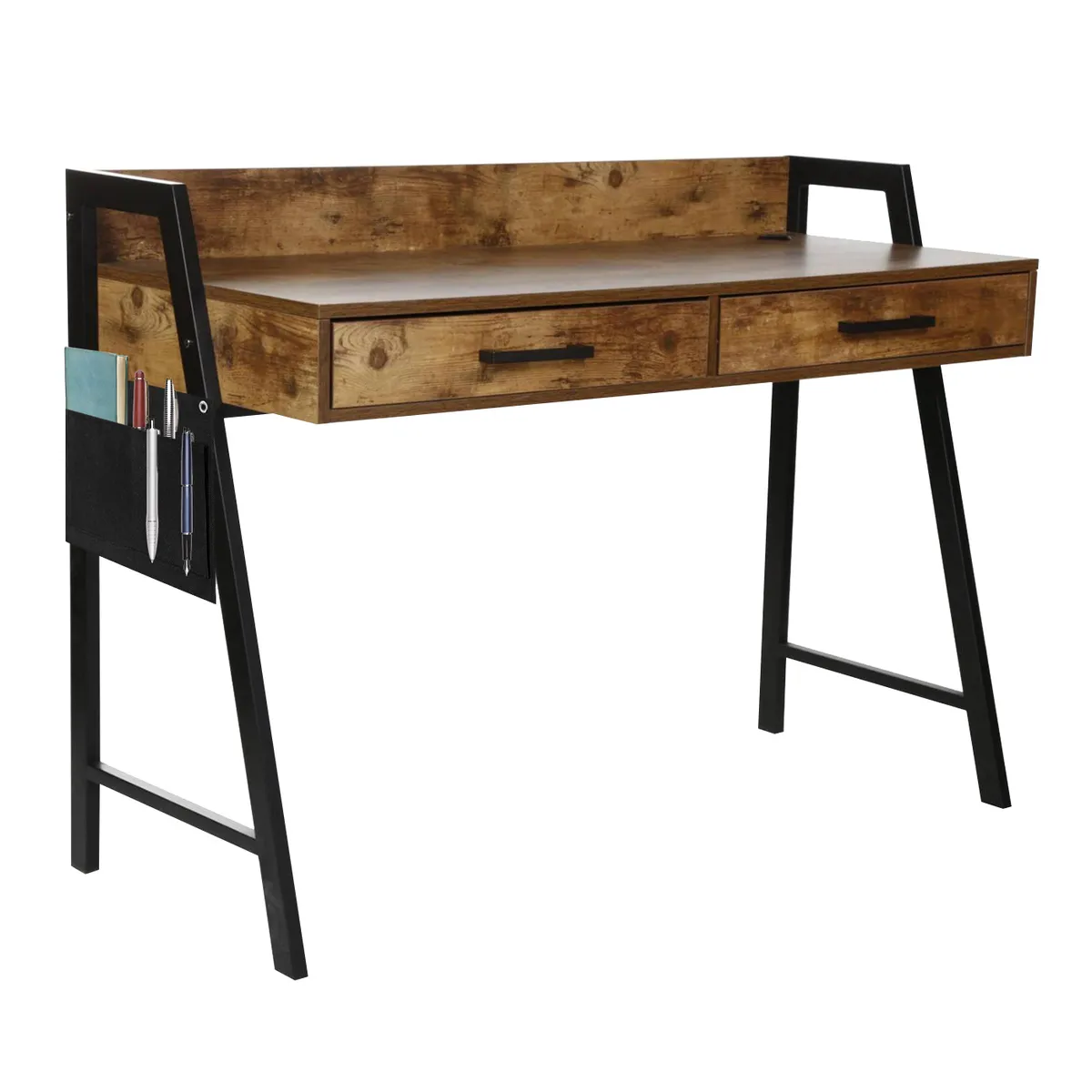 VIDITA - Escritorio 120x50x87cm Con Bolsillos y Ganchos Laterales Puerto USB