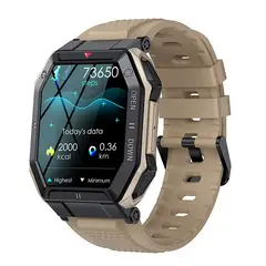 SHARGE - Smartwatch unisex para actividades al aire libre K55 Bluetooth Caqui