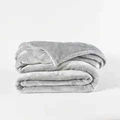 CHANTILLY - Frazada hotelera flannel 2 plazas Gris -