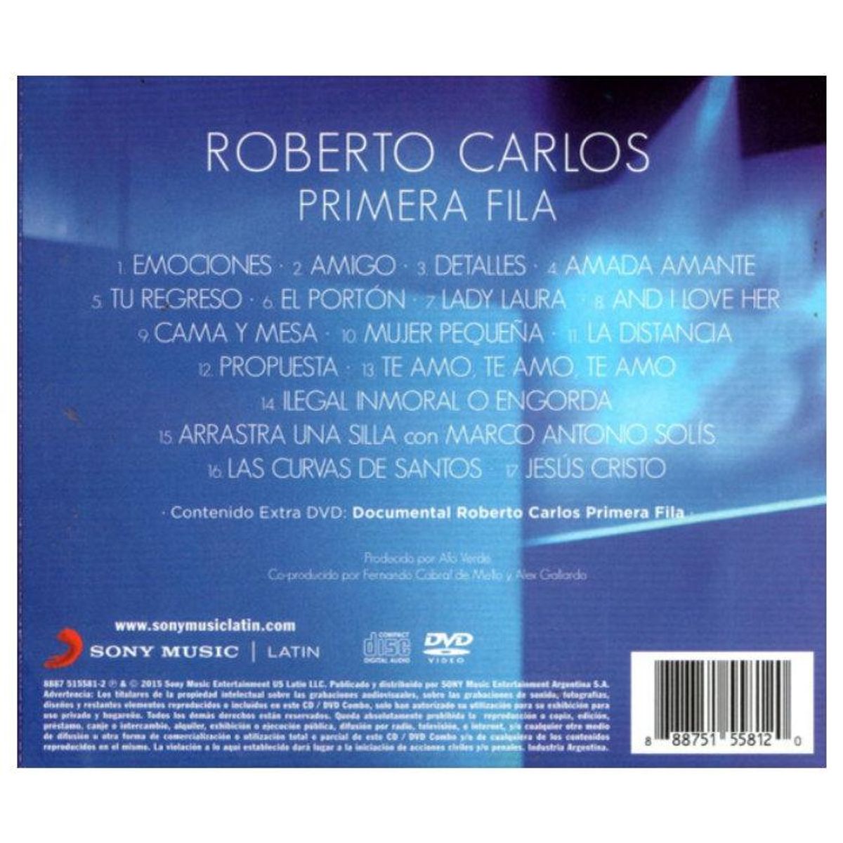 HITWAY MUSIC - ROBERTO CARLOS - PRIMERA FILA (CD+DVD) - CD HITWAY MUSIC