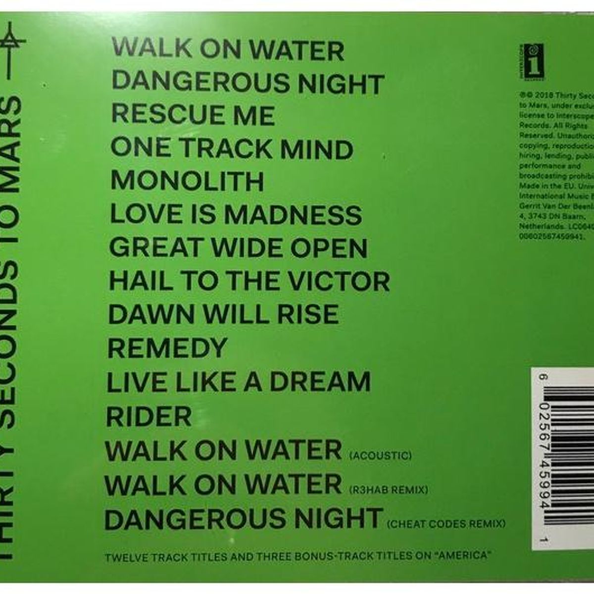 HITWAY MUSIC - 30 SECONDS TO MARS - AMERICA - CD HITWAY MUSIC