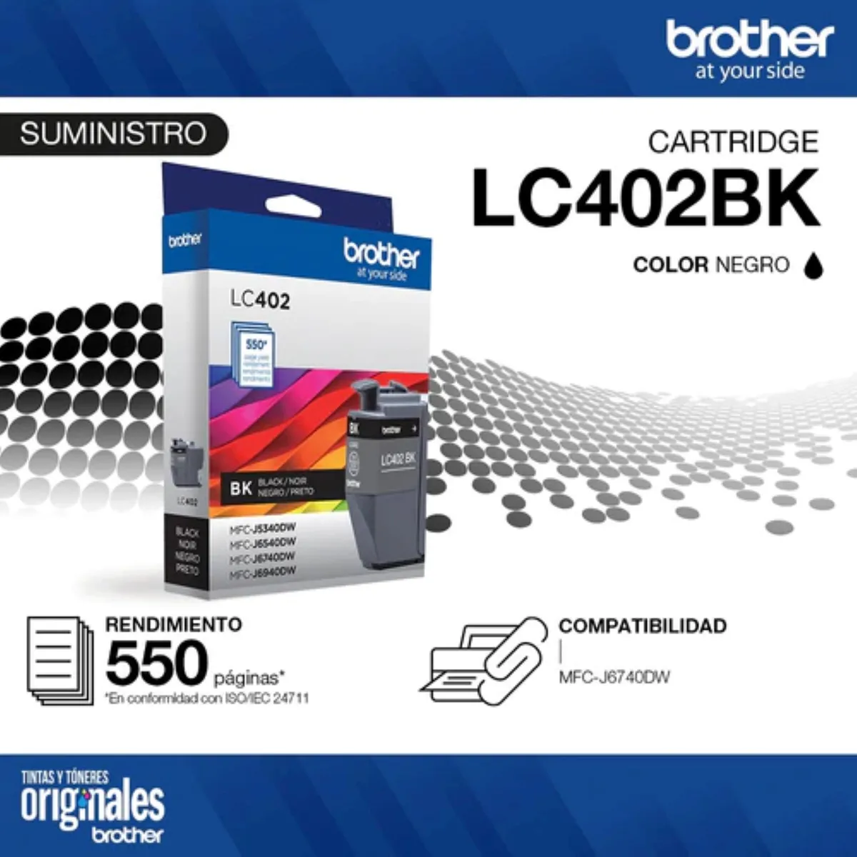 BROTHER - Cartucho de Tinta Brother LC402BKS 550 páginas Negro BROTHER