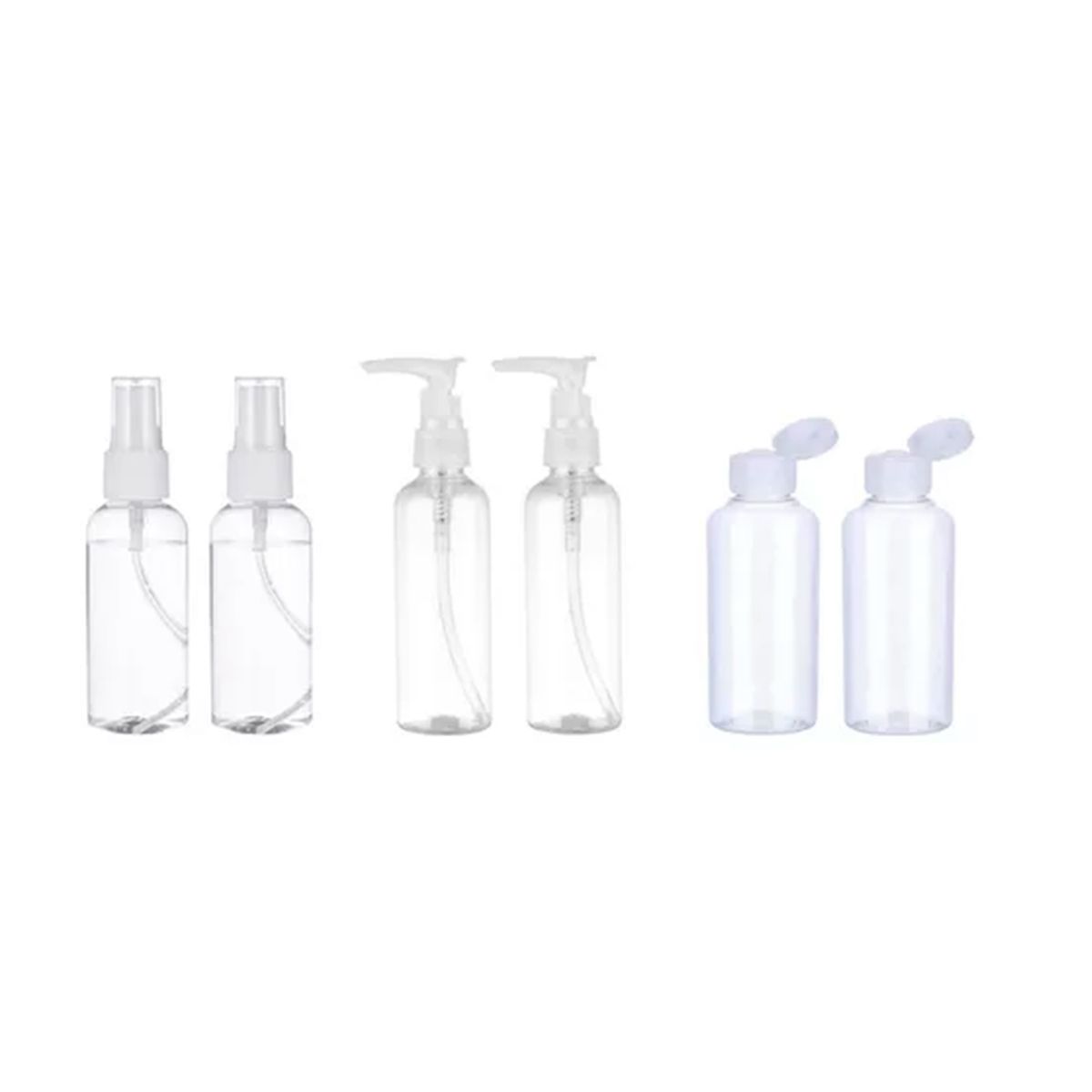 GENERICO - Set Botella Viaje Portátil 6 Contenedores