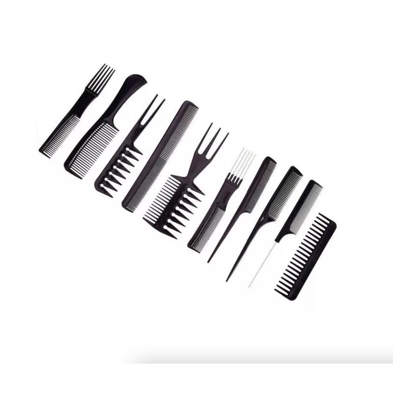 GENERICO - Set De 10 Peinetas Peines Profesionales, Peluquería Barbería