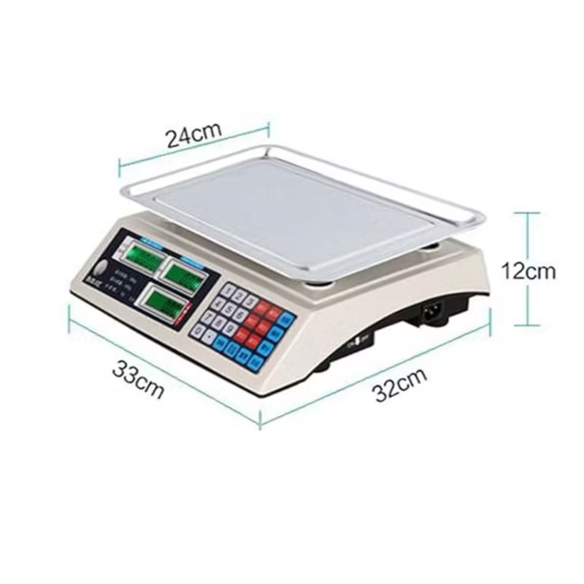 GENERICO - Balanza Pesa Digital Recargable 40kg Con Bandeja