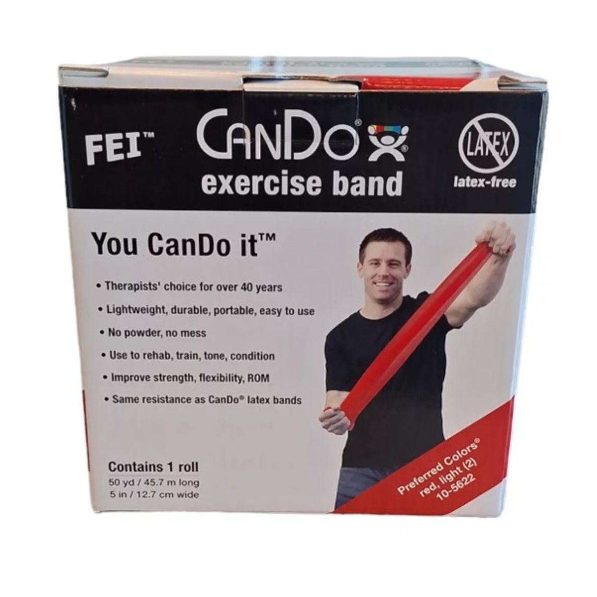 CANDO - Banda Elástica Cando Libre De Latex Rojo 45.7 Mts