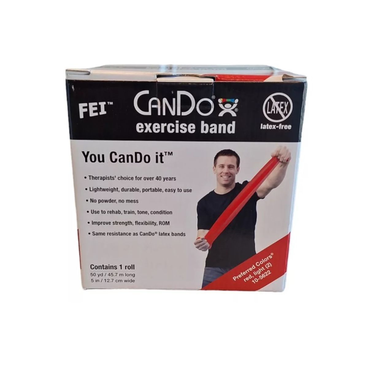 CANDO - Banda Elástica Cando Libre De Latex Rojo 45.7 Mts
