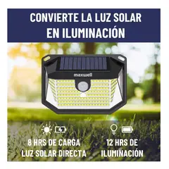 GENERICO - Foco Solar Maxwell Led Exterior Pared Unitario + Sensor Luz cálida
