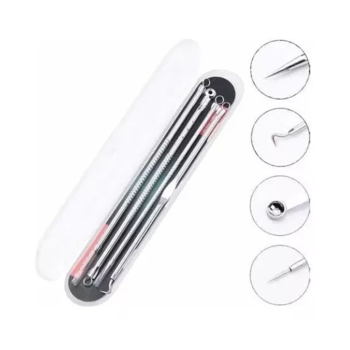 GENERICO - Set 4 Removedor Extractor Comedones Puntos Negros Espinillas