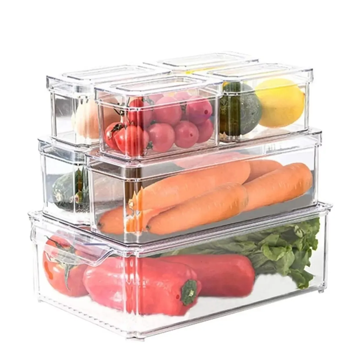 GENERICO - Organizador Refrigerador Cocina Set 7 Contenedores Con Tapa