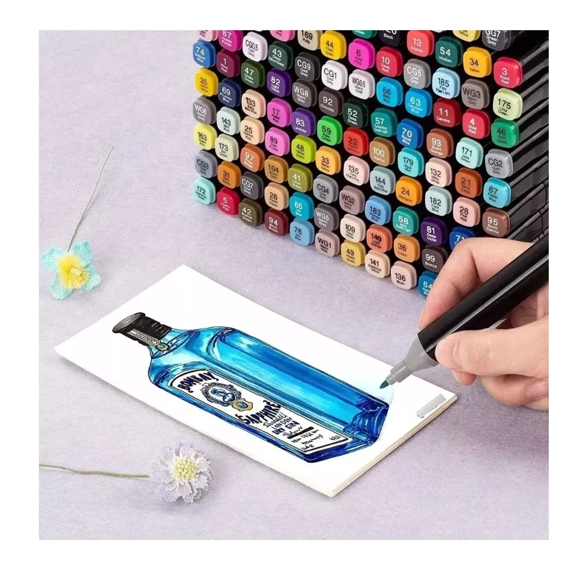 GENERICO - Set De Plumones 168 Marcadores Touch Plumones Doble Punta