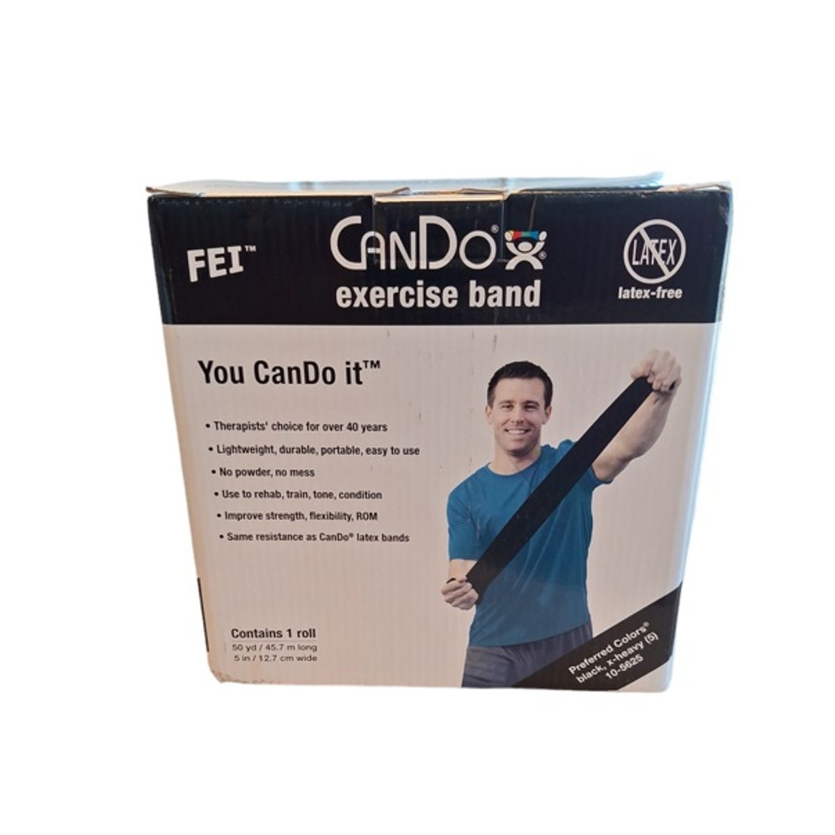 CANDO - Banda Elástica Cando Libre De Latex Negra 45.7 Mts