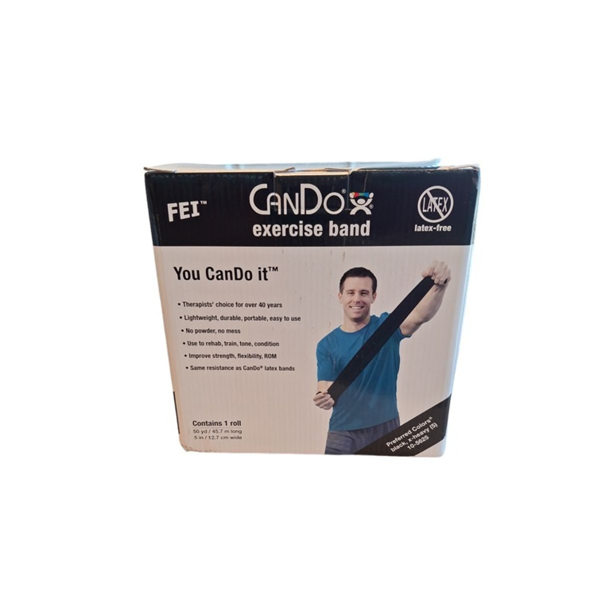 CANDO - Banda Elástica Cando Libre De Latex Negra 45.7 Mts