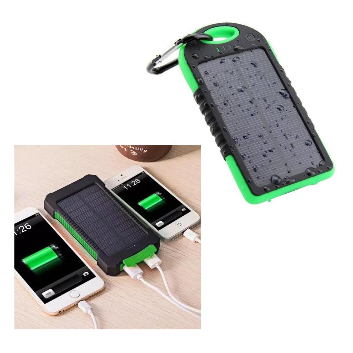 GENERICO - Batería Externa Solar Portátil Powerbank Cargador 20000mAh Impermeable