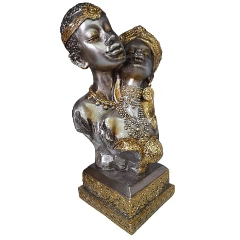 DECO ARTESANOS - Pareja Africana Plateada