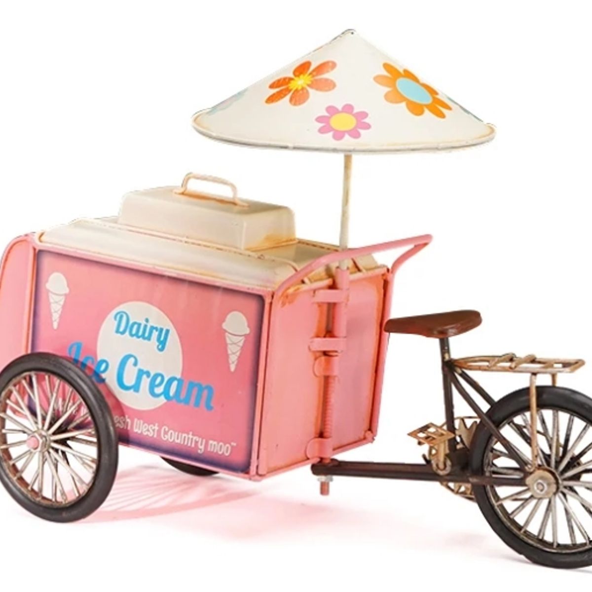 GENERICO - Triciclo De Helados Antiguo Artesanía De Metal