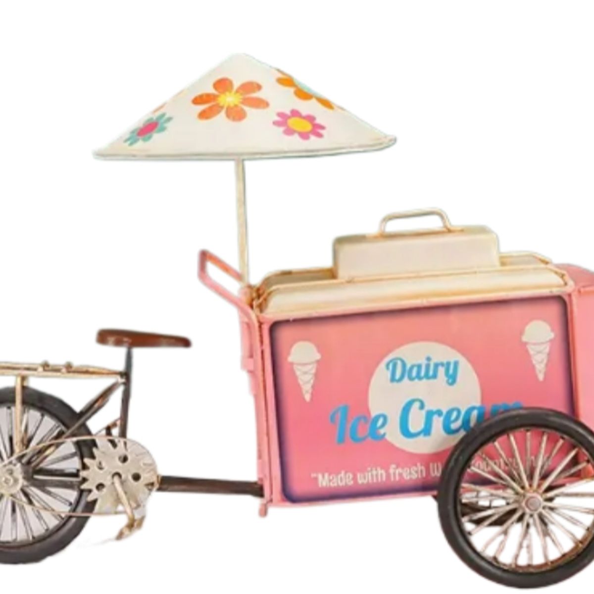GENERICO - Triciclo De Helados Antiguo Artesanía De Metal