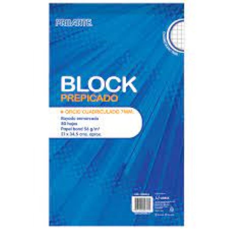 PROARTE - Block prepicado cuadriculado 7mm oficio Proarte