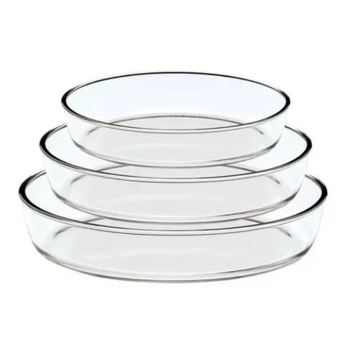 BAZUCA - Set 3 Fuente Asadera Vidrio Refractario Para Horno Ovaladas