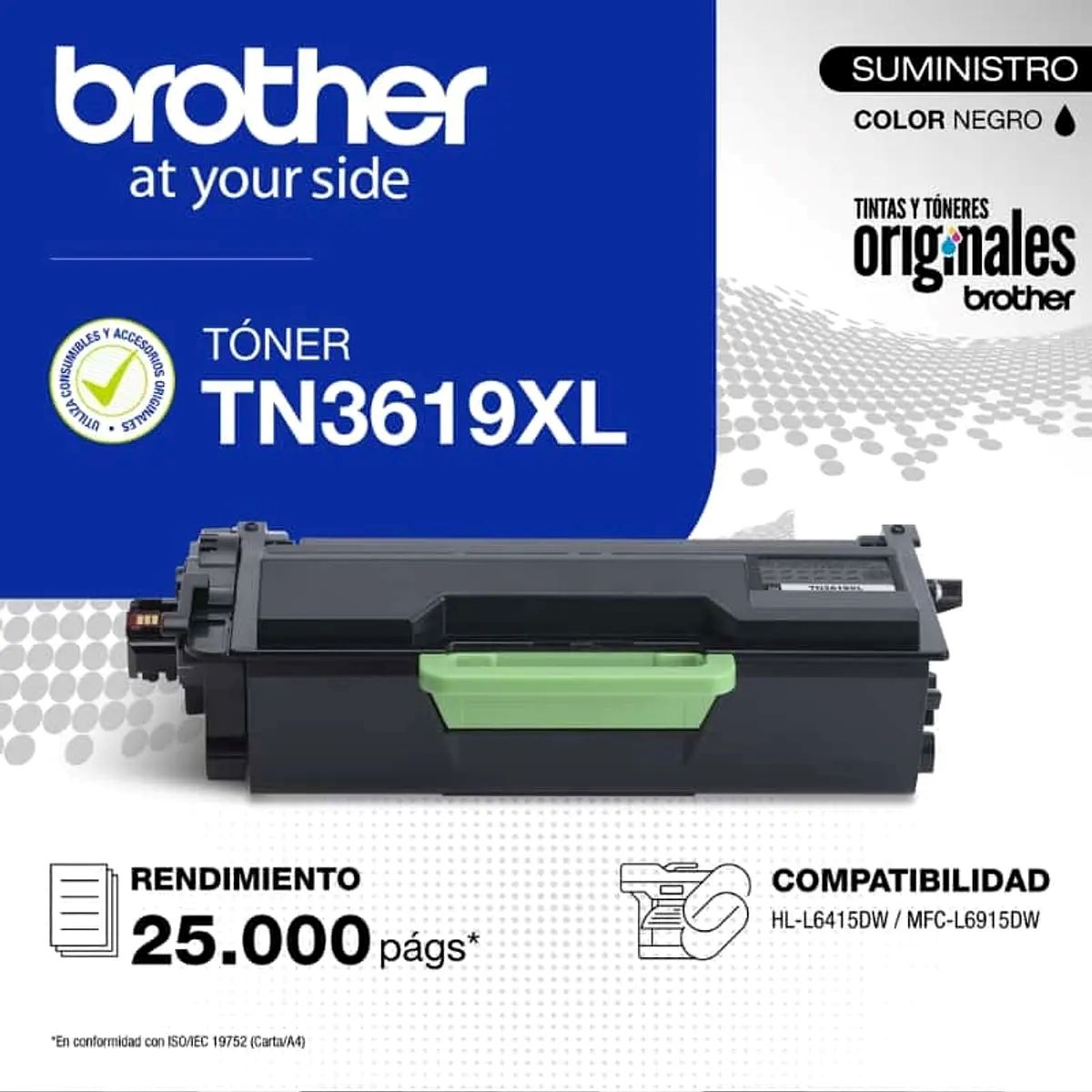 BROTHER - Tóner Original Brother 3619XL 25000 páginas Negro BROTHER