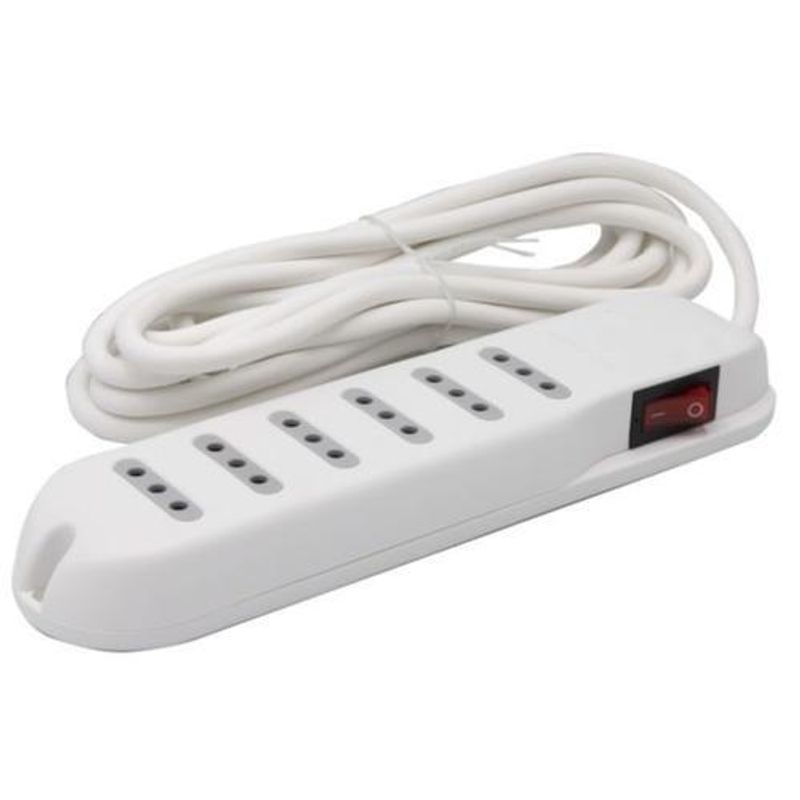 BTICINO - ALARGADOR MULTIPLE CON 6 TOMAS 10A 3MTS COLOR BLANCO Bticino