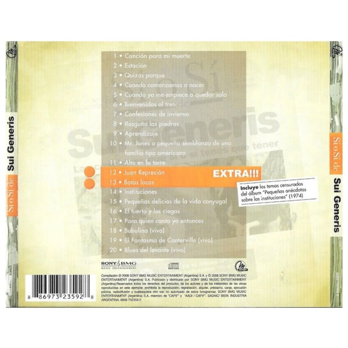 HITWAY MUSIC - SUI GENERIS - SI O SI DIARIO DEL ROCK ARGENTINO - CD HITWAY