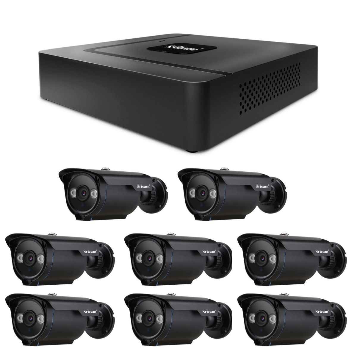 SRIHOME - Pack NVR Srihome 8 Cámaras SP007 960p + NVR NVS003 16CH
