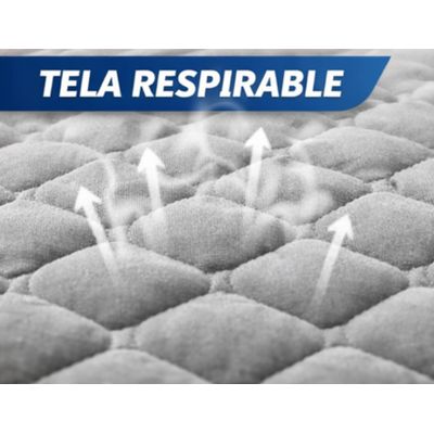 Imagen 2 del producto Cubrecolchon Impermeable 2 Plaza (Gris, Rayado)