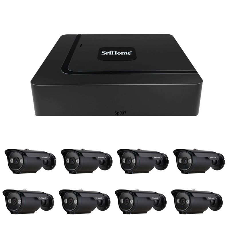 SRIHOME - NVR más 8 Cámaras de Seguridad IP Srihome NVS003 SP007 960p
