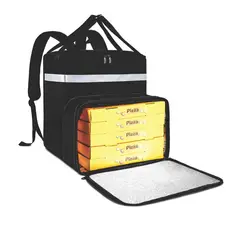 GENERICO - Bolso Mochila Térmica Delivery Cubierta Nylon 41 x 36 x 38cm - Negro