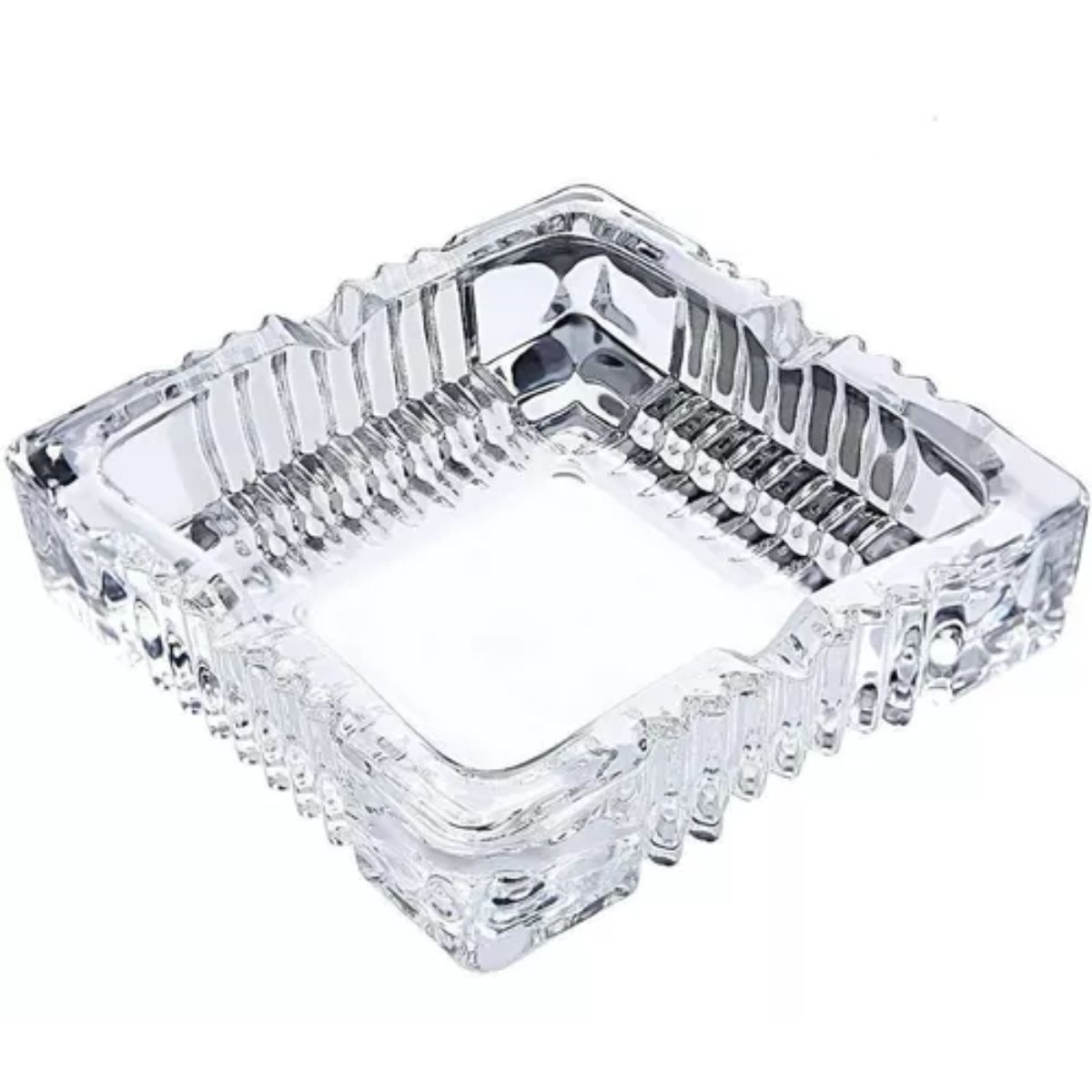 OEM - Cenicero De Cristal Cuadrado Vidrio Reforzado