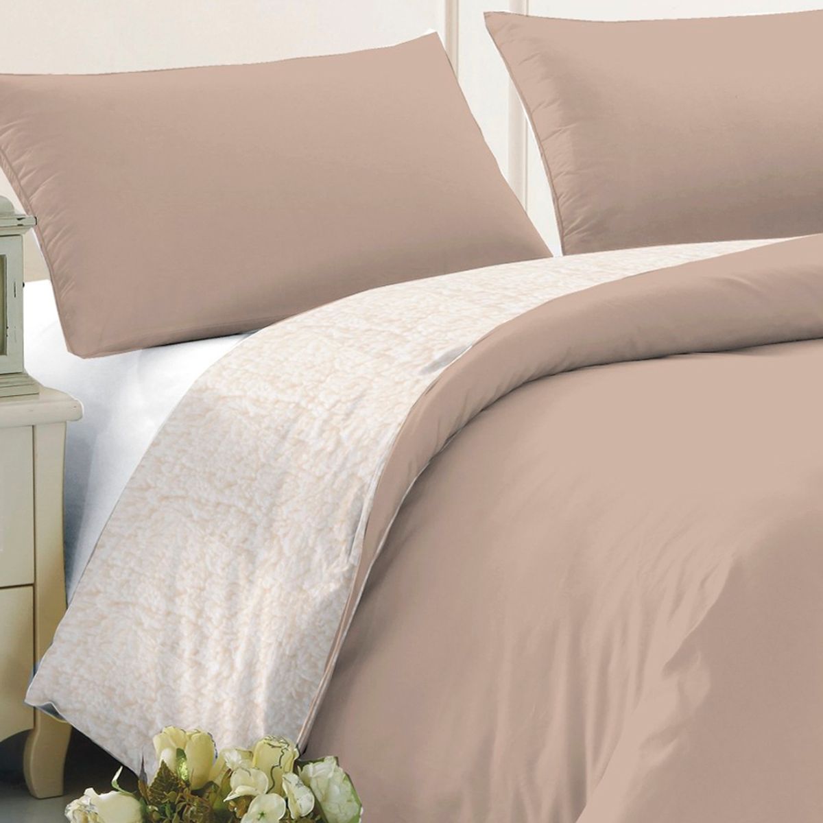 ILLUSIONS - Plumón Sherpa Estampado Marca ilusión Apto Para 1P Y 1.5 P Taupe