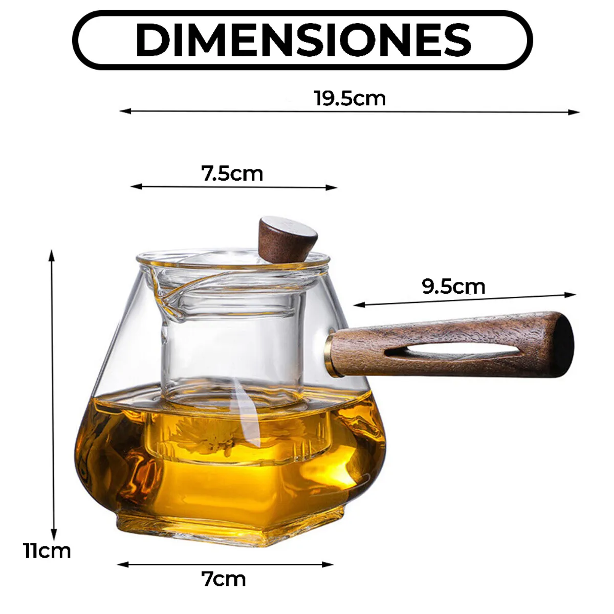 GENERICO - Tetera Infusora De Vidrio Con Filtro Para Té Hierbas 700 Ml