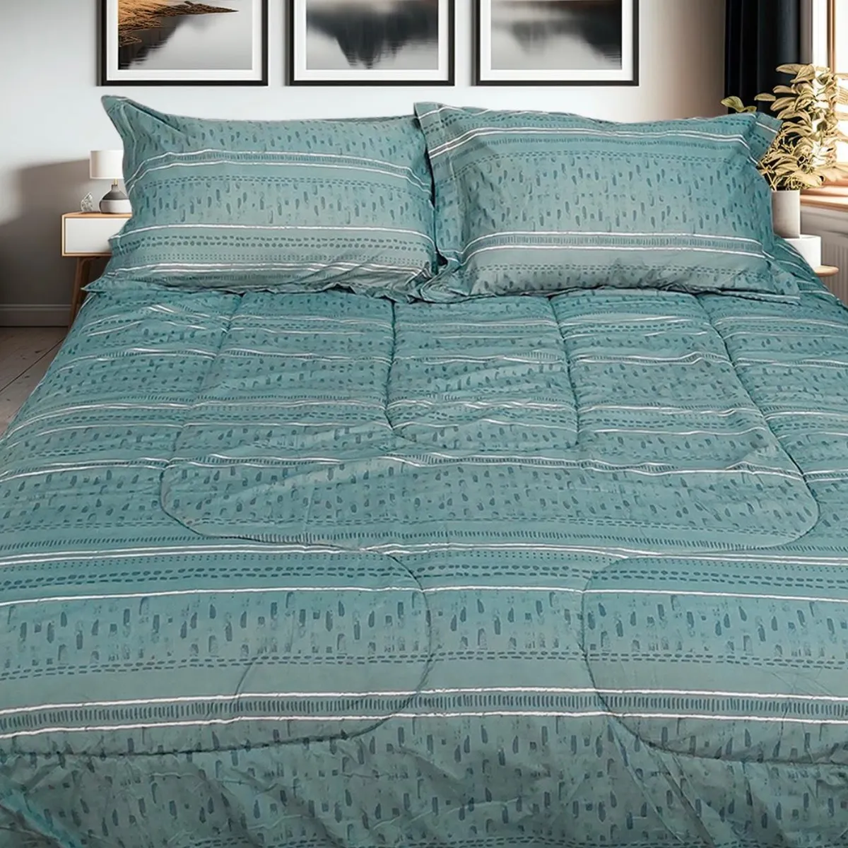 ILLUSIONS - Plumón Sherpa Estampado Marca ilusión Apto Para 1P Y 1.5 P LUC