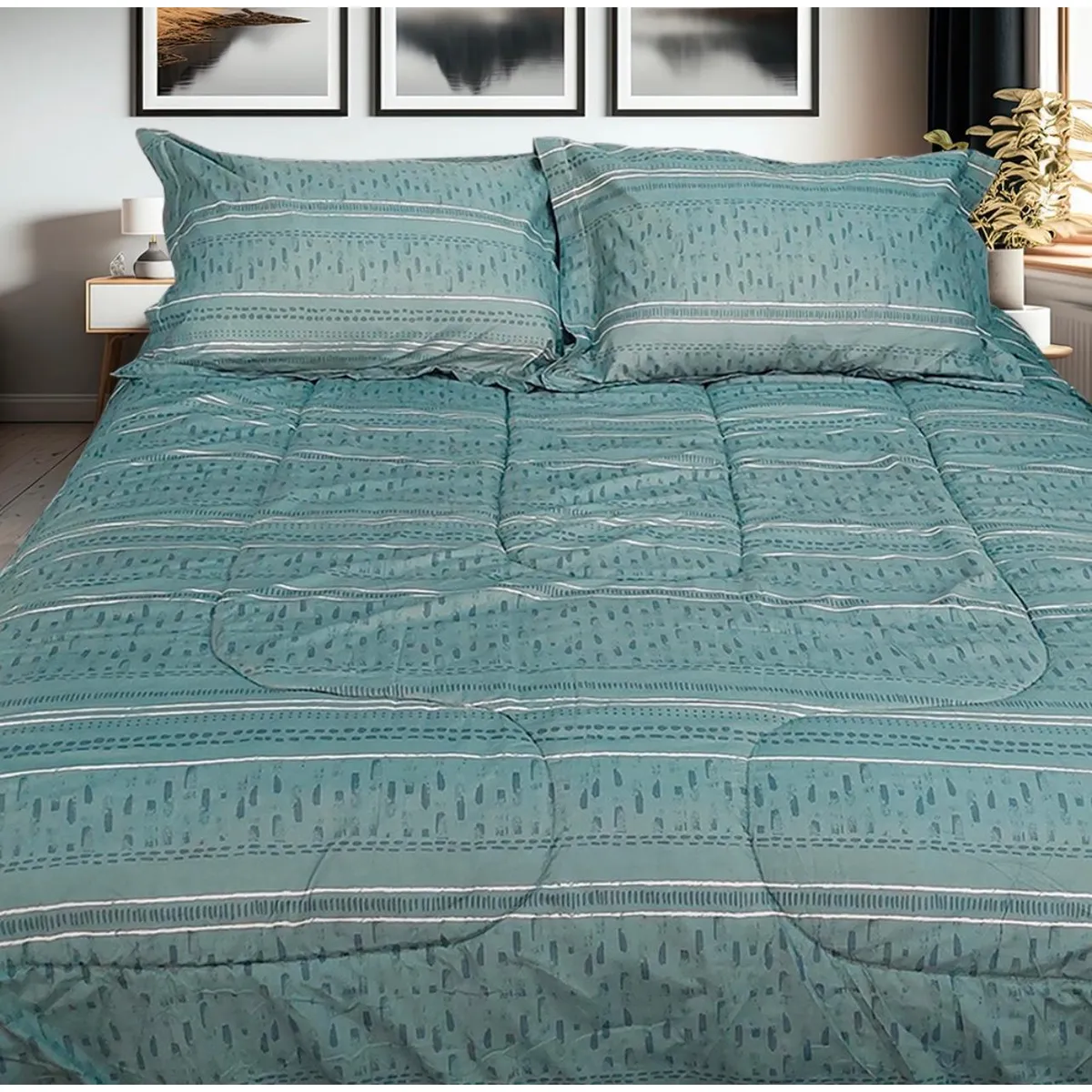 ILLUSIONS - Plumón Sherpa Estampado Marca ilusión Apto Para 1P Y 1.5 P LUC