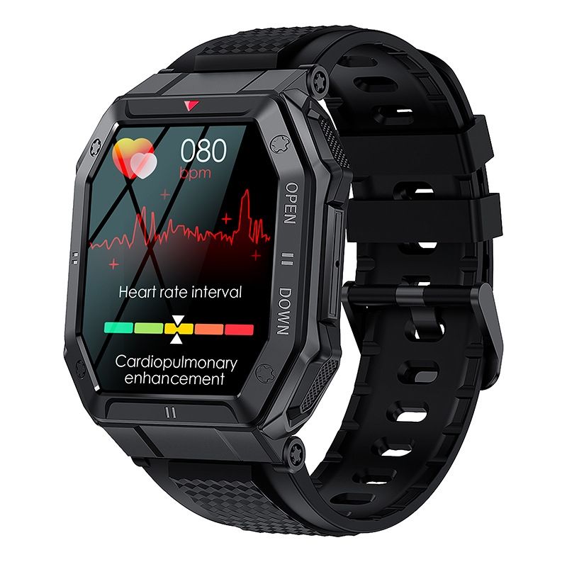 SHARGE - Smartwatch unisex para actividades al aire libre K55 Bluetooth Negro