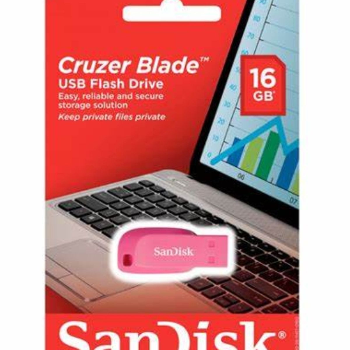 GENERICO - Pendrive Sandisk Cruzer Blade 16GB 2.0 ROSA