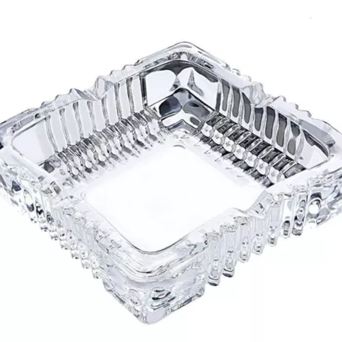 OEM - Cenicero De Cristal Cuadrado Vidrio Reforzado